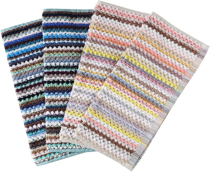 Oeleky Kitchen Dishcloths for Washing Dishes, Ultra Absorbent Dish Rags, Cotton Cleaning Cloths Pack of 8, 12x12 Inches