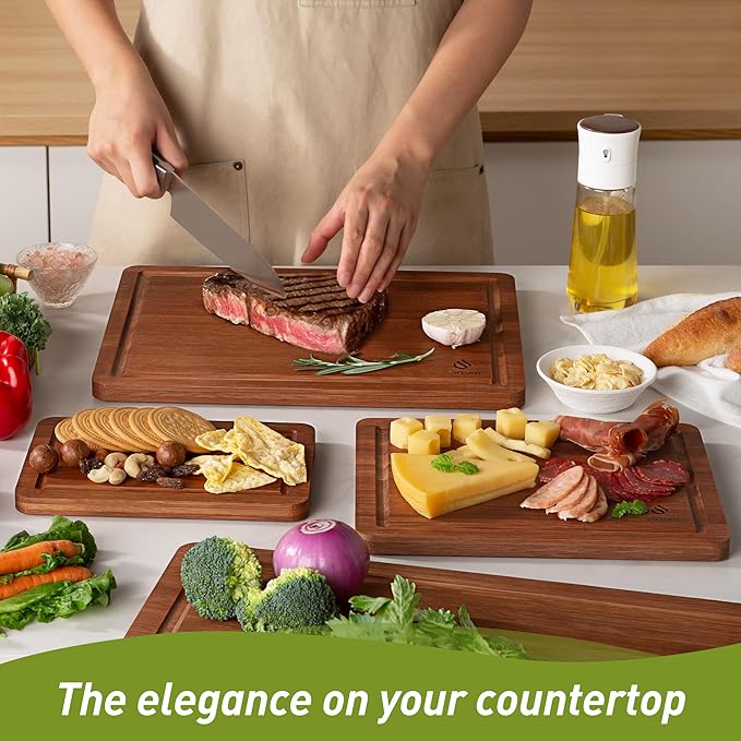 Bamboo Cutting Board Set Non Slip Feet Over Sink Father Day Dad Parents Papa Stepdad Pappy Poppy Pawpaw Who Want Nothing Everything Future Groom Bride Law Christmas Xmas