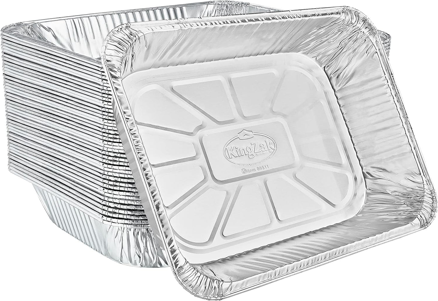 Aluminum Pans Half Size, 9X13, Extra Heavy Duty Disposable Foil Pans For Baking (100 Pack) Roasting & Chafing, Bulk Quantity for Caterers, Restaurants & Hotels For Buffets, Steam Table & Food Prepping
