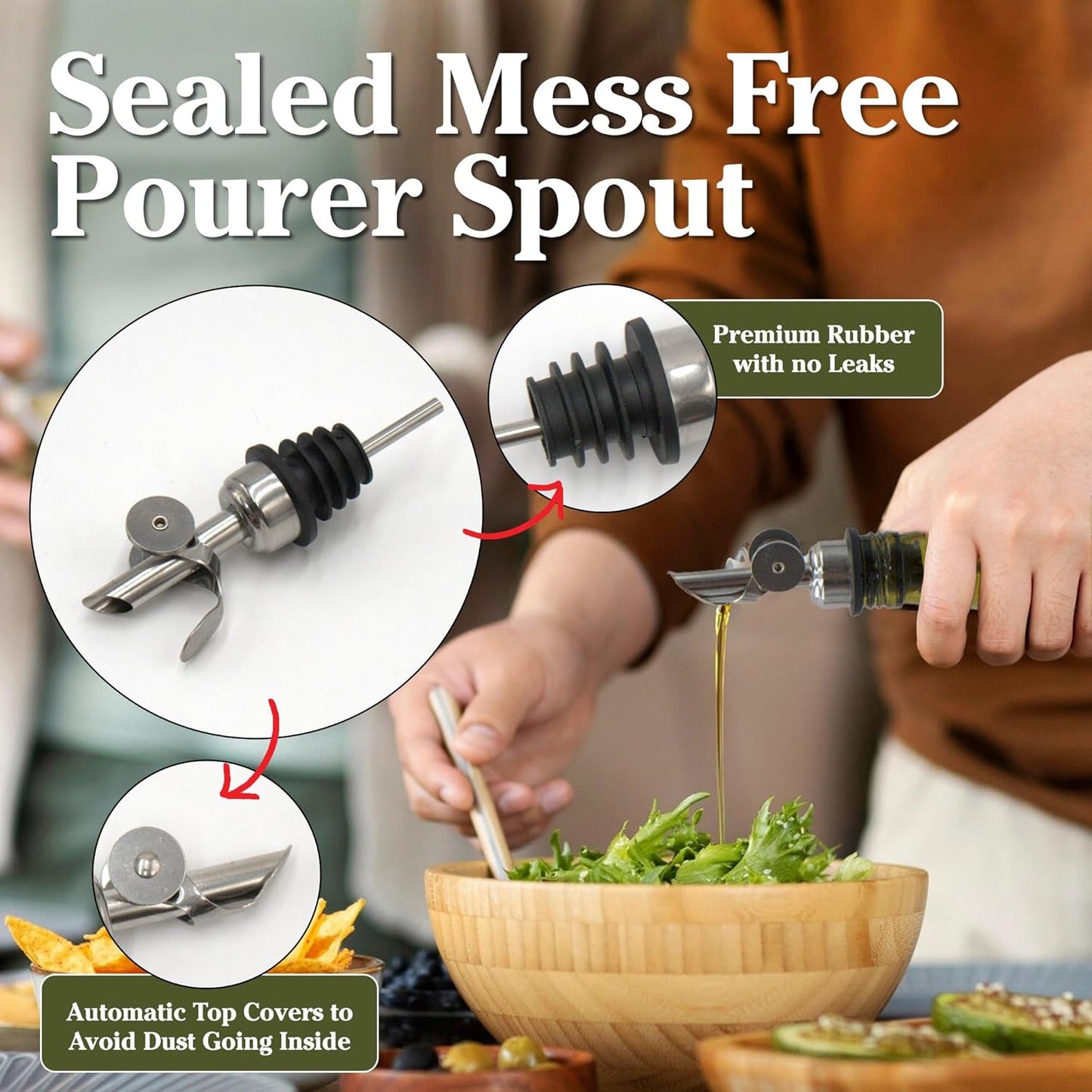 FYGO Diamond Lux Glass Olive Oil Bottle Set – 500ml Oil & Vinegar Dispenser with Pourer and Funnel, Kitchen Container (Set of 2)