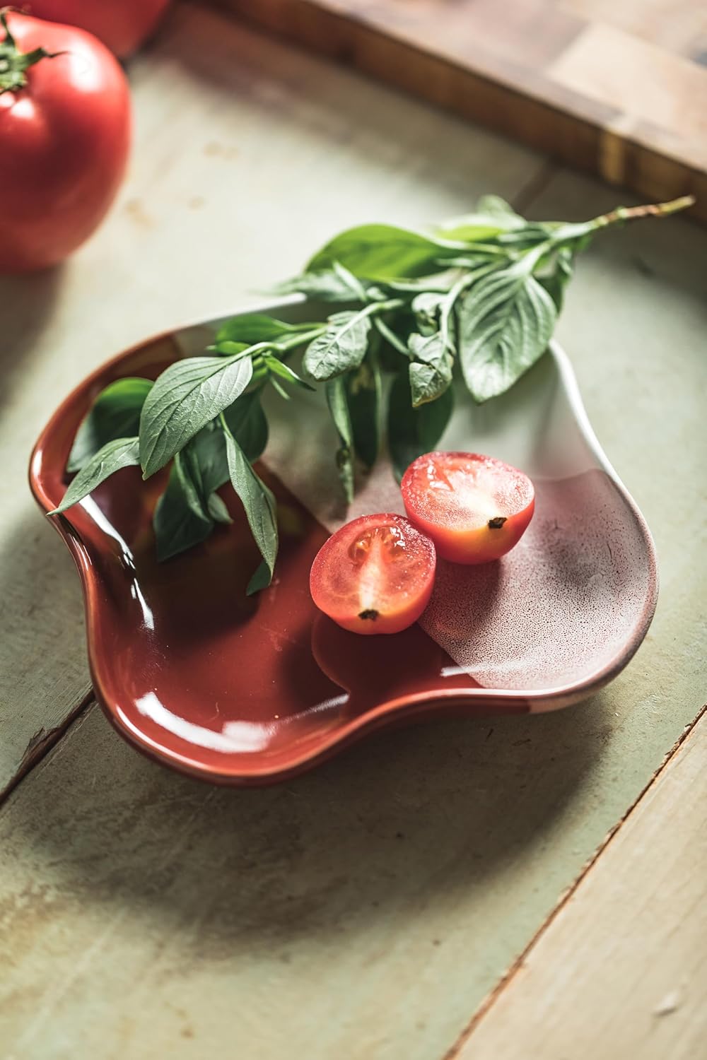 Spoon Rest for Stove Top, Spoon Holder for Kitchen Counter, Spatula Holder, Coffee Spoon Rest, Gradient Red, 5.12"