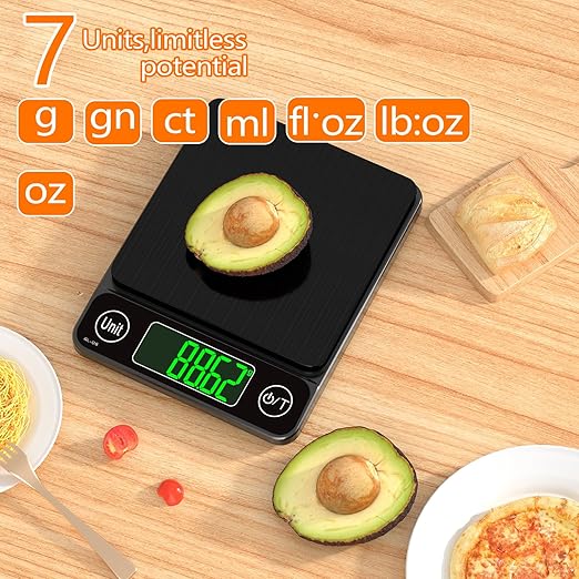 Kitchen Scale Digital Food Scale,Coffee Scale 500g/0.01 Digital Scale Food Kitchen,7 Units Gram Scale for Baking and Cooking LCD Display Mini Food Scale (Black(500g/0.01))