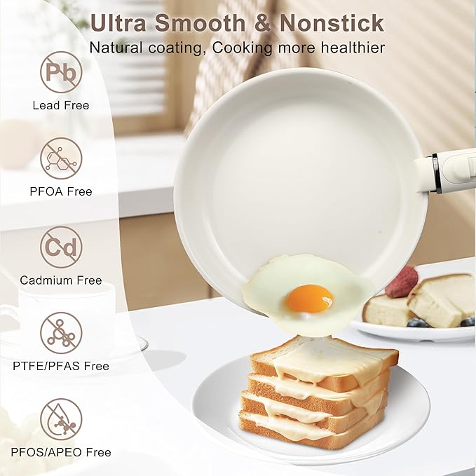 FAB&DELUXE Nonstick Cookware Set,13 Pcs Nonstick Pots and Pans with Lids, Aluminum Induction Cooking Set with Detachable Handle, Oven Safe, Non Toxic Healthy Kitchen Cookware Sets, PFAS and PFOA Free