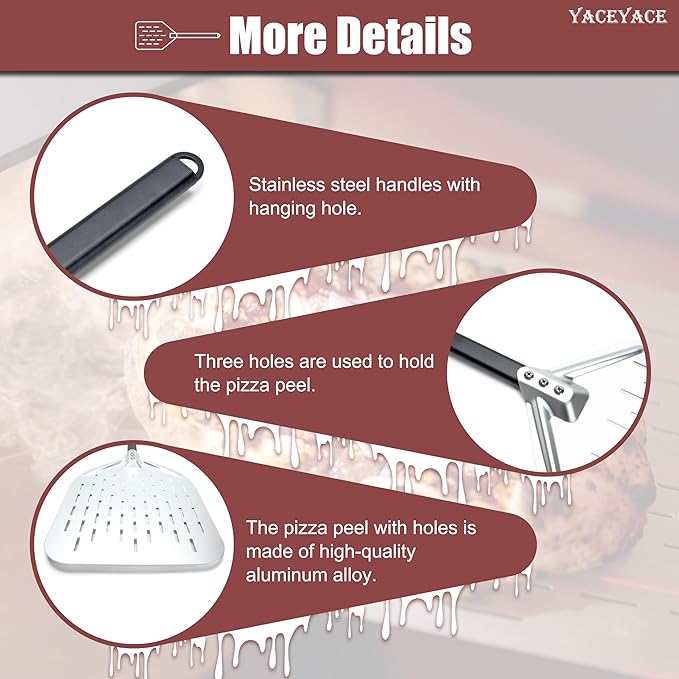 Pizza Paddle 12-inch, Metal Pizza Peel, Aluminum Turning Peel