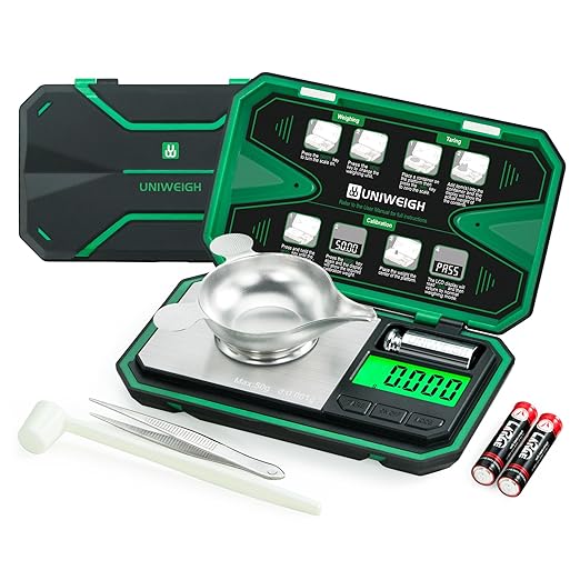 Milligram Scale Precision 0.001g/50g, Digital Jewelry Scale for Powder,Coins,Gold,Gem,Reloading,Micro Gram Scale with 6 Units,Tare,Cal Weight,Pocket mg Scale with Battery Powered