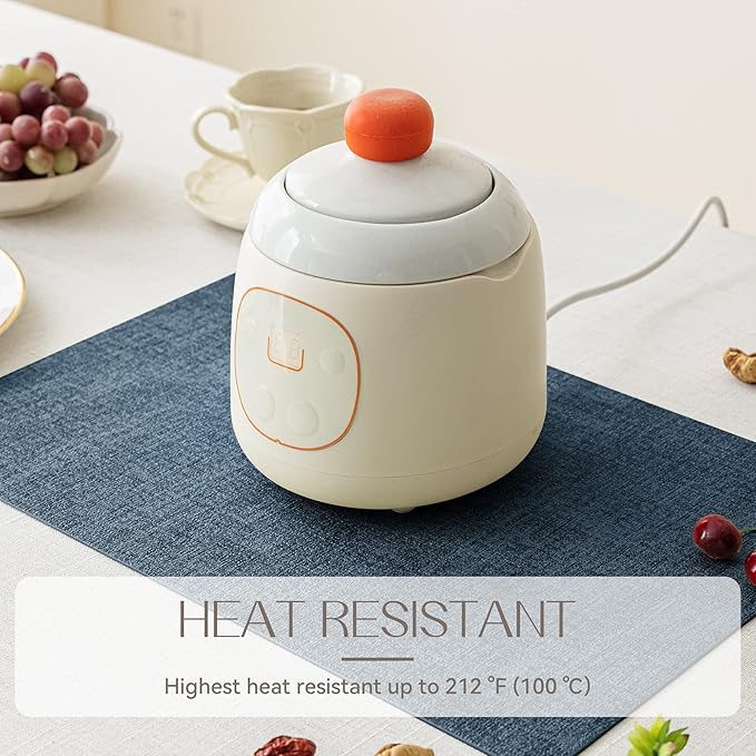 Romanstile Vinyl Placemats Set of 6-12 X 18 Inch - Heat Resistant Place Mats 100% Waterproof Oilproof Wipeable Reversible Faux Leather Table Mats for Kitchen/Dining/Party/Outdoor, Navy Blue