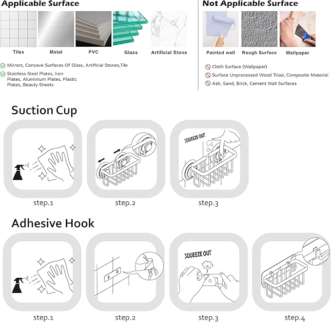 SunnyPoint NeverRust Kitchen & Bathroom Sink Caddy for Sponges, Scrubbers, Soap, 6" x 2.5" x 2.75", with Adhesive Mount - Additional Suction Cup Included –Aluminum (Oil Bronze, NOT Black)