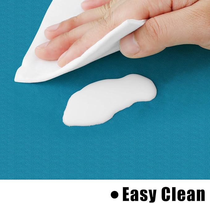 homing Rectangle Vinyl Tablecloth, Waterproof Spillproof Plastic Flannel Backed Table Cloth, Wipe Clean Table Cover for Dining, Buffet Parties and Camping (Turquoise, 52" x 70")