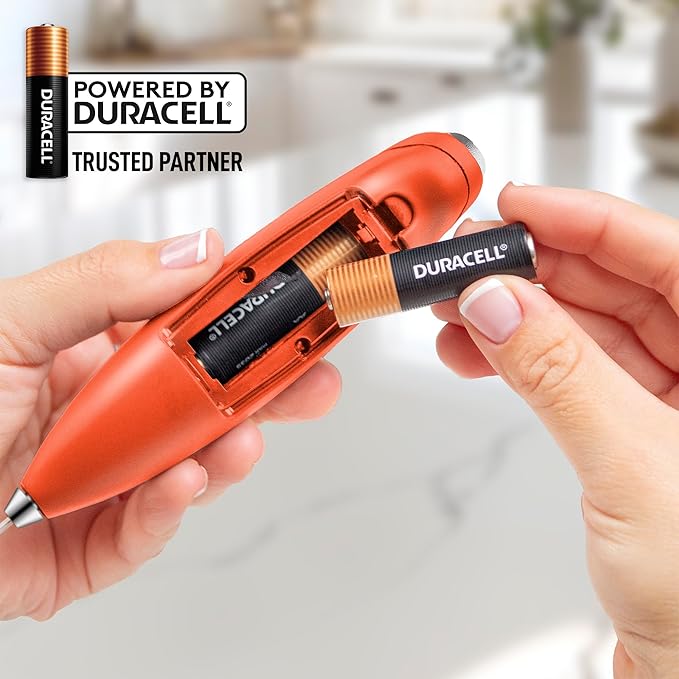 Zulay Kitchen Handheld Milk Frother with Duracell AA Batteries – Ultra Fast Electric Mixer & Foam Maker, Easy-Clean Drink Mixer for Coffee & More Peach n Cream