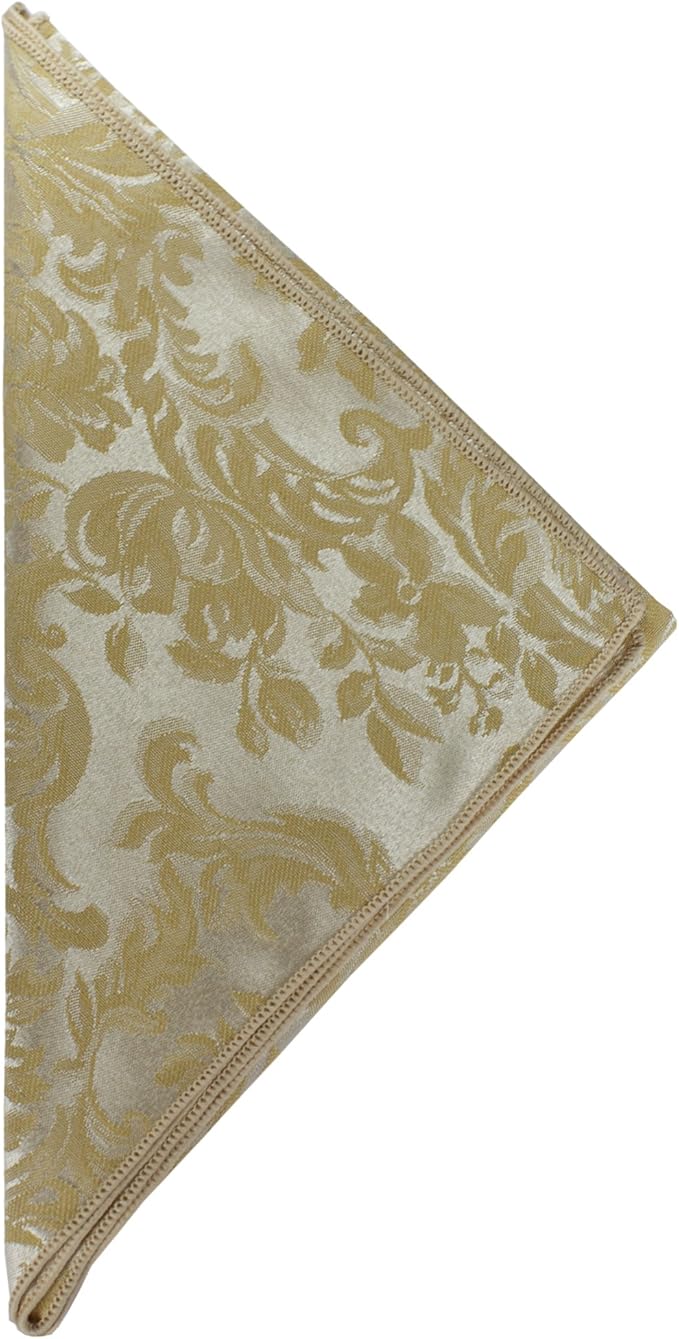 Ultimate Textile Miranda Damask Champagne Cloth Napkins - 17" x 17" (Set of 120) Square Washable Cotton Polyester for Wedding, Party & Dining Events