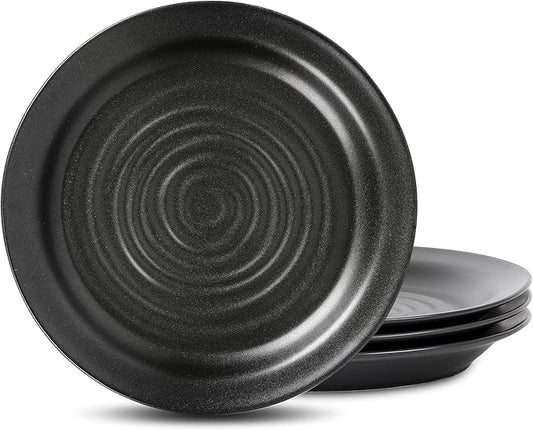 Stone Lain Orbit 4-Piece Dinner Plate Set Stoneware, Charcoal