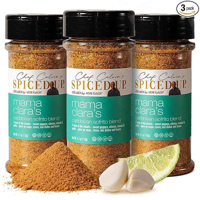 3 Pcs Mama Clara Sofrito Seasoning – Latin-Inspired Blend with Tomato, Garlic, Onion & Herbs – Bold Sofrito-Style Spice for Rice, Beans, Soups & Stews – Vegan, Non-GMO, Gluten-Free