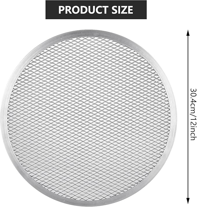 3 Pcs 12 Inch Pizza Screen, Restaurant-Grade Aluminum Alloy Pizza Baking Screen, Seamless Round Pizza Screen Non Stick Mesh Net Baking Tray Cookware Kitchen Tool For Oven, BBQ