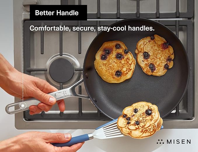 Misen Premium Nonstick Frying Pan 8 Inch - Premium Skillet for Meat, Vegetables, Eggs, and More - Tough, Long Lasting, Non Stick Coating for Easy Cooking and Quick Clean Up