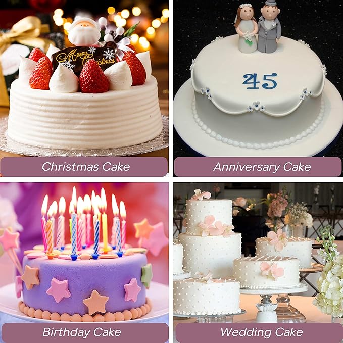 Herogo 8'' x 3'' Cake Pans Set of 2, Stainless Steel Deep 8 Inch Round Baking Pan, for Layer Birthday Wedding Christmas Cakes, Mirror Finish & Healthy, Deep Side & Oven Safe