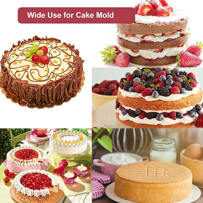 Nalchios 8 inch Silicone Round Cake Pans Set of 3, Non-stick Easy Releasing Mini Pans, Flexible BPA Free Silicone Baking Mold Pans for Layer, Mini, Pizza, Cheese, Chocolate Cake