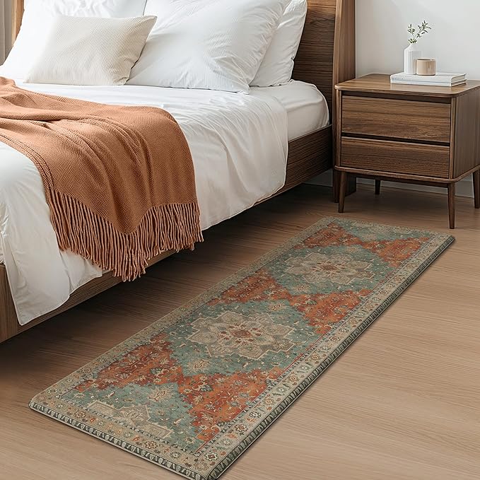 GENIMO Kitchen Mats for Floor 2PCs, Washable Anti Fatigue Mat for Cushioned, 17.3"x59"+17.3"x30", Waterproof Kitchen Rugs, Non Slip Comfort Standing Mat Rug for Home, Sink, Laundry, Multi