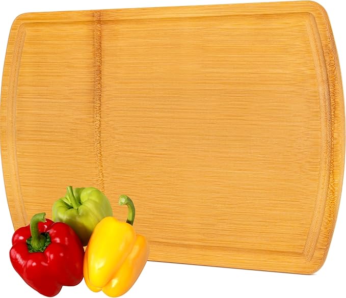 FSC-Certified Extra Large Bamboo Cutting Board Featuring 18 Inch Glue-Free Surface™ – XL, Non-Toxic Wooden Board for Family Kitchens, Butcher Block Style Food Prep with Lifetime Replacements