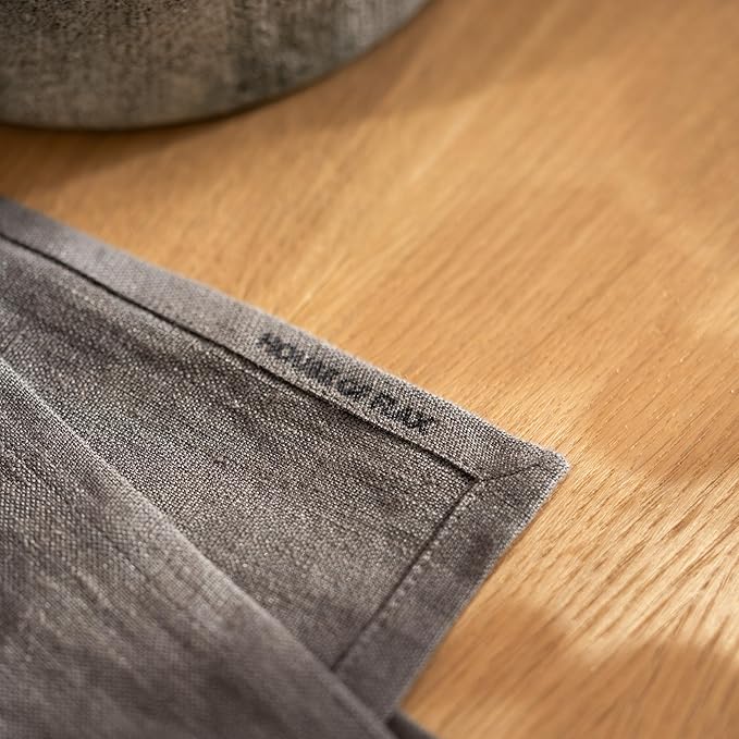 Linen Dinner Napkins 18 x 18 Inch - 100% Flax Linen Napkins - Stone Washed Pure Linen Cloth Napkins (Ash Grey, 18" x 18"(Set of 6))