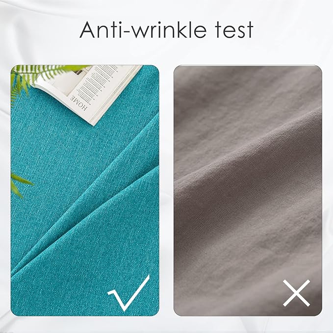 BALCONY & FALCON Rectangle Tablecloth Washable Wrinkle Resistant and Water Proof Table Cloth Decorative Linen Fabric Tablecloths for Dining Parties Kitchen Wedding and Outdoor Use (Lake Blue, 55x95)