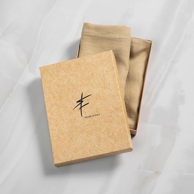 Linen Dinner Napkins 18 x 18 Inch - 100% Flax Linen Napkins - Stone Washed Pure Linen Cloth Napkins (Royal Cream, 18" x 18"(Set of 6))