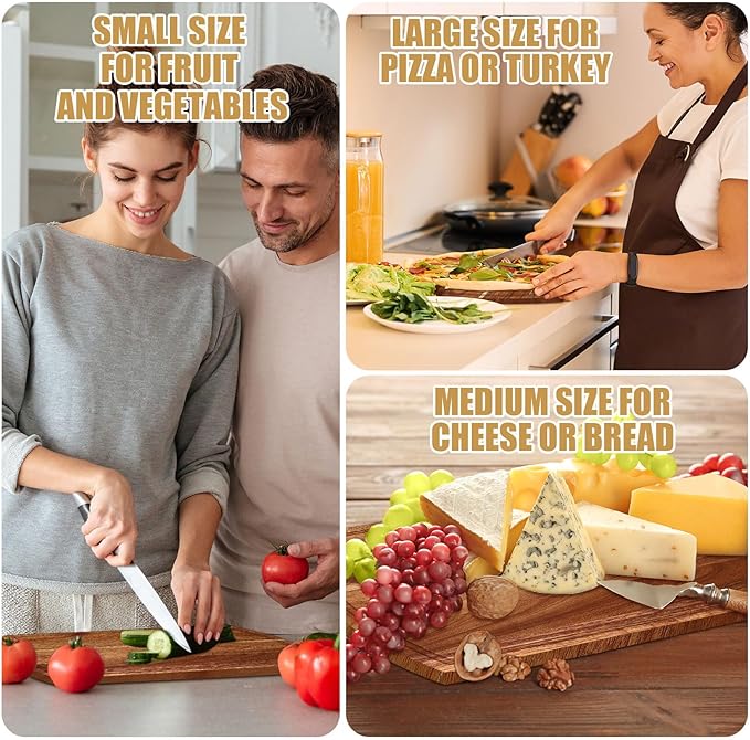 Patelai 12 Pack Large Cutting Boards Bulk Wooden Kitchen Chopping Boards for Crafts DIY Wedding Housewarming Gift(Acacia,12 x 16 Inch)