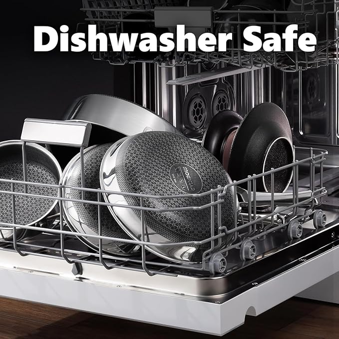 Non Stick Frying Pans Set, Hybrid Pans Set Nonstick (8+10+12inch),Skillets for cooking, PFOA Free Stainless Steel Kitchen set, Dishwasher and Oven-Safe Cookware Sets