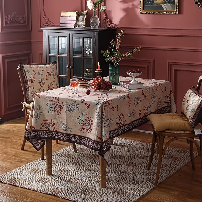 patdrea French Linen Table Cloth Soft Breathable Tabletop Cover Decorative Kitchen Dining Tablecloth for Square Tables for Parties,Holiday,Christmas,67"x 67"