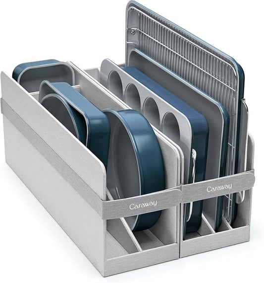 Caraway Nonstick Ceramic Bakeware Set (11 Pieces) - Baking Sheets, Assorted Baking Pans, Cooling Rack, & Storage - Aluminized Steel Body - Non Toxic, PTFE & PFOA Free - Navy