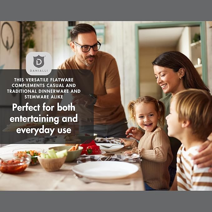 Matte Serving Set, 18/10 Stainless Steel Satin Flatware, Modern Brushed Finish Cutlery, Dishwasher Safe & Durable, Built to Last (10-Piece Serving Set, Fidenza)