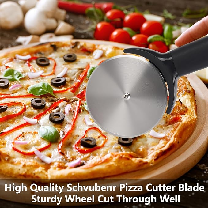 Pizza Cutter, Stainless Steel Pizza Cutter Wheel With Slicer, Sharp Funny Classic Cutters Pizza Slicer with Handle for Pizza Lovers