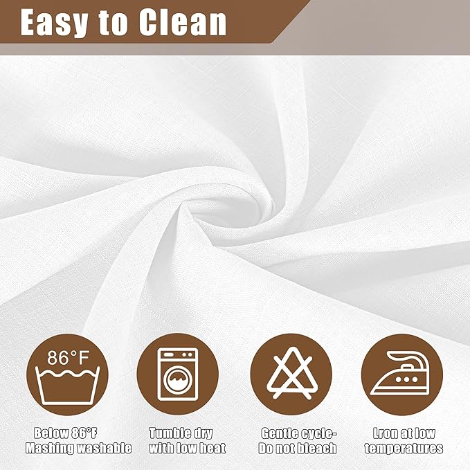 Fitable Faux Linen White Tablecloths for 6 Foot Rectangle Tables - 60 x 102 Inch - 6 Pack Fabric Textured Folding Table Clothes Faux Burlap Table Covers for Wedding, Party, Banquet, Birthday