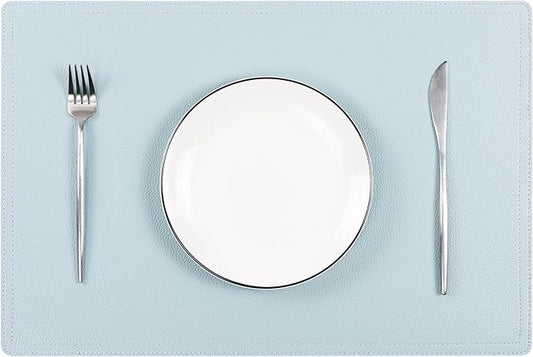 Set of 8 Faux Leather Placemats, PU Table Mats, Waterproof, Stain Resistant, Heat Resistant, Non-Slip Easy to Clean for Kitchen, Dining, Conference Tables