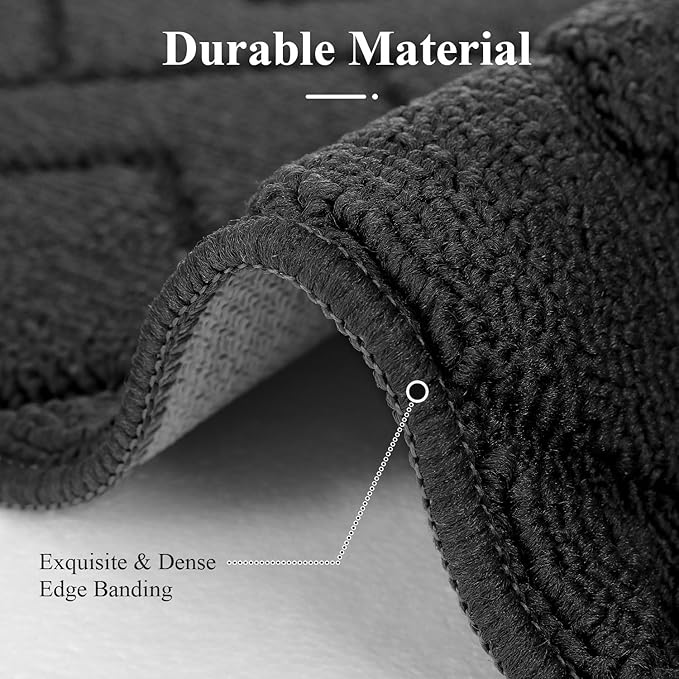 hicorfe Kitchen Rugs and Mats Sets,Super Absorbent Polypropylene Non-Slip Rug,Soft Comfort Floor Mat,Machine Wash for Kitchen,Hallway,Office,Sink,Laundry(24" x 35",Charcoal)