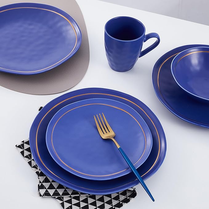 Stone Lain Clara 16-Piece Dinnerware Set Porcelain, Blue