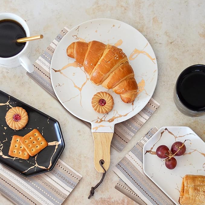 Multi Color Stripes Cotton Hemstich Napkin, Decorative Wedding Cocktail Mashine Washable Dinner Napkins with Mitered Corners - Pack of 12-18x18 Inch - Ivory Multi