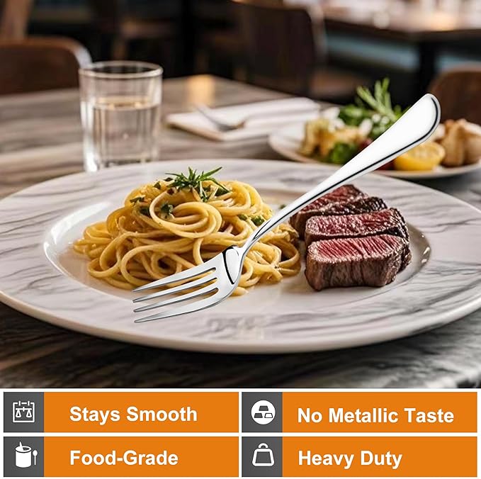 32 Pieces Dinner Forks Set,8" Forks,Food Grade Stainless Steel Dinner Forks,Fine Fork Set for Home,Kitchen,Restaurant,Mirror Polished and Dishwasher Safe