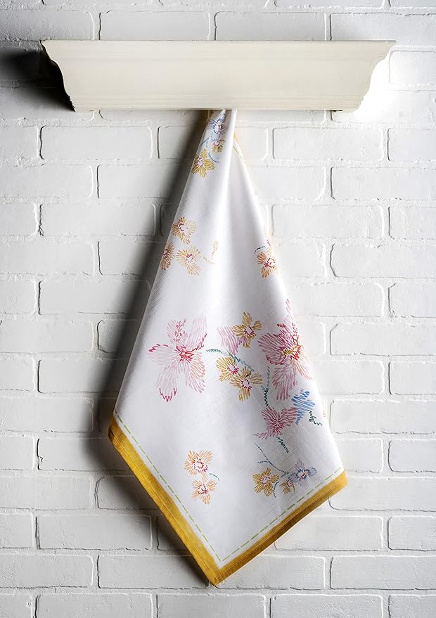 Maison d' Hermine Kitchen Towels Set of 2 100% Cotton 27.50" x 20" Reusable Cloth Tea Dish Towels Absorbent with Hanging Loop for Kitchen, Dining, Cocktail Parties Spring/Summer (Paradise Island)