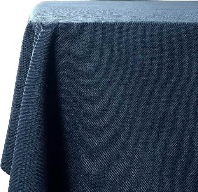Table Cloth Rectangle Table Cover 55x95 Inches Faux Linen Wrinkle Free and Waterproof Rectangle Navy Blue Tablecloth for Kitchen Dining Party Buffet Wedding