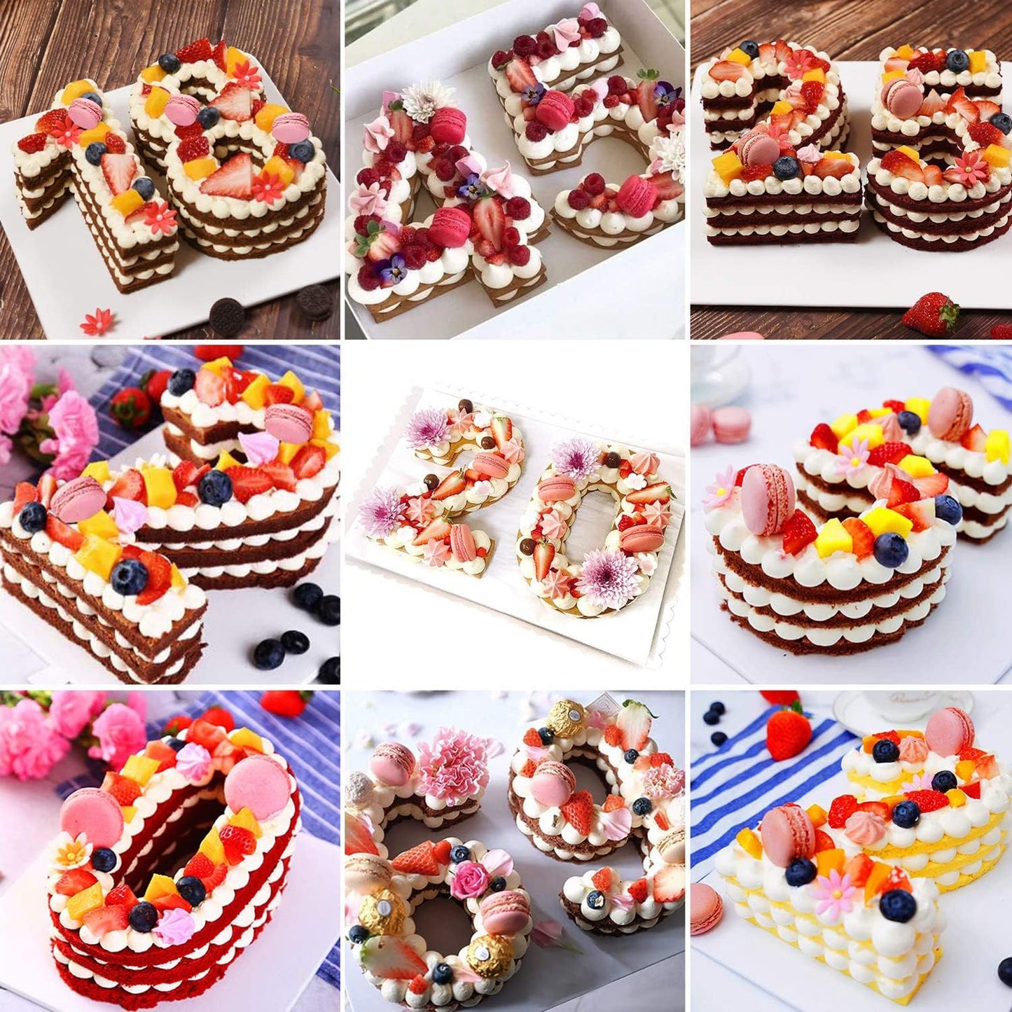 Ducodocu Large Silicone Number Cake Mould 3D Novelty Cake Pan DIY Baking Mold for Birthday Anniversary Number of 4