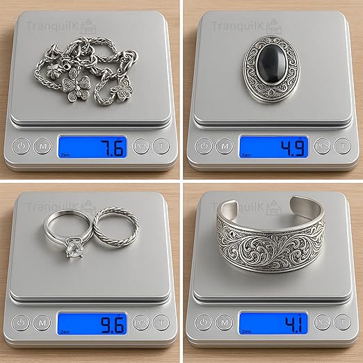 Digital Food Scale for Kitchen with Gram and Ounce – Smart Kitchen Scale for Food Products, Baking, Sourdough Bread Making, Cooking, Weight Loss, Jewelry & Packages (0.1g/3kg)