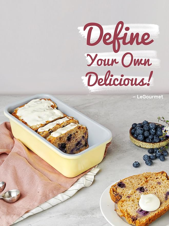 LeGourmet Nonstick Bread Loaf Pan 9 X 5 Inch, Ceramic Coating, Non-Toxic, Rust Resistant Aluminized Steel, Perfect 1 lb Baking Dish for Meatloaf, Pound Cake & Brownie (Cyan 2pcs)