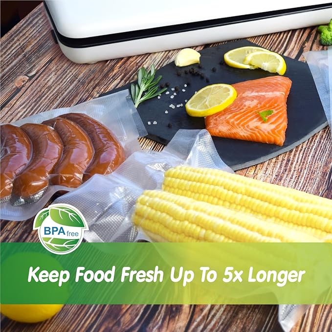 Vacuum Sealer Bags, 100 Quart 8" x 12" and Pint 6" x 10" Commercial Grade Textured Food Sealer Bag, Vacuum Storage Bags for Storage, Meal Prep or Sous Vide