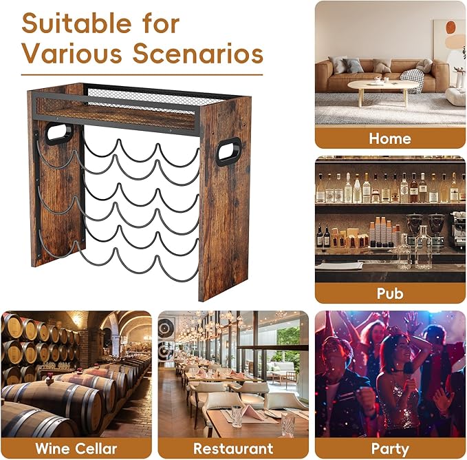 KLM 3-Tier Wine Rack, can Hold 12 Bottles.Suitable for Home Kitchens, Restaurants, Food Pantries, cabinets, and Bars.