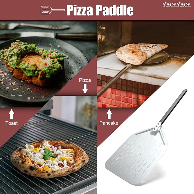 Pizza Paddle 12-inch, Metal Pizza Peel, Aluminum Turning Peel