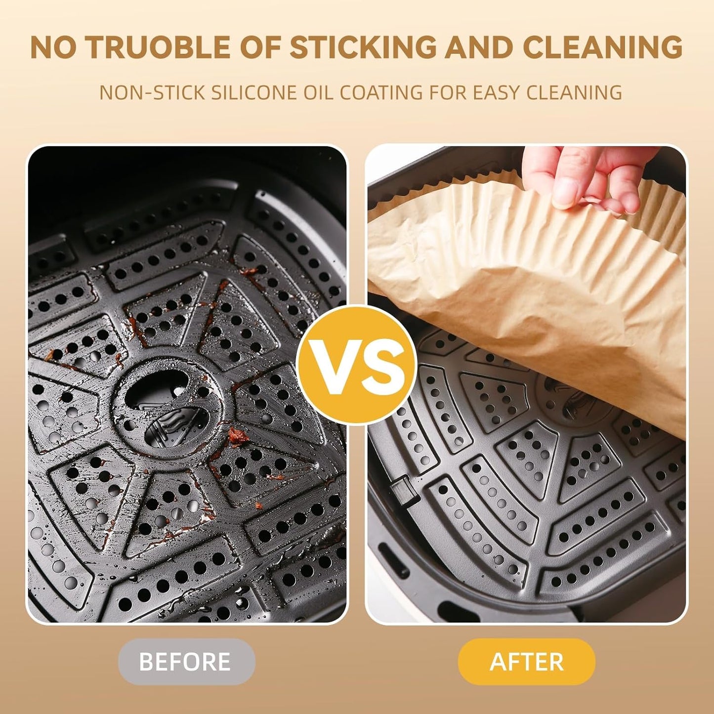 125Pcs 8 inch Round Disposable Air Fryer Parchment Liners-Non-Stick Parchment Sheets for Air Fryer Basket Microwave – Oil-proof, Water-proof, Effortless Cleanup for Baking