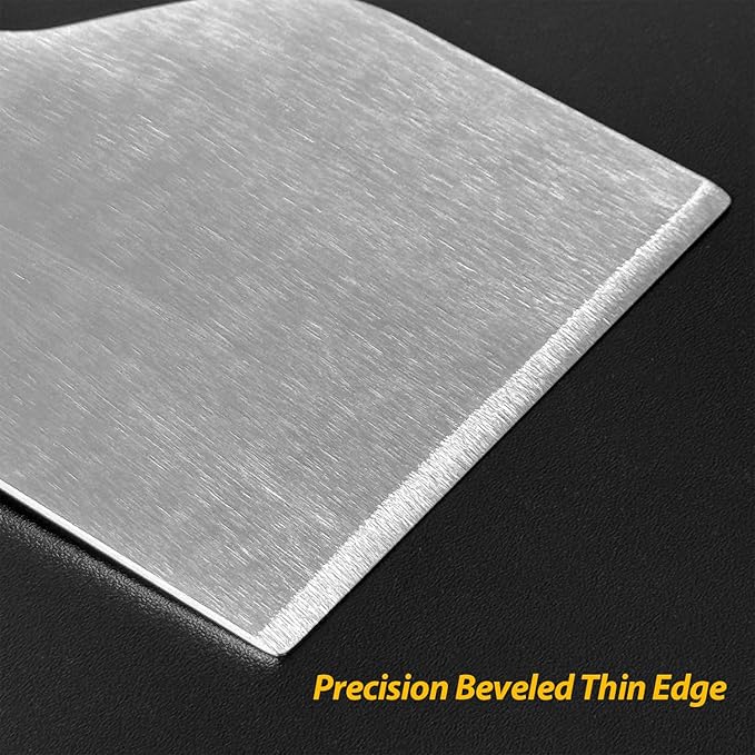 Vovoly Wide Griddle Scraper, 4.3“x4.3'' Smashed Burger Scraper Grill Scraper Spatula Burger Turner - Full Tang Silicon Handle Professional Grade Grill Accessories, Knife Grade Stainless Steel