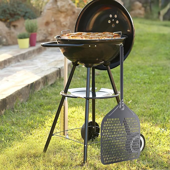 Perforated Pizza Peel, 16" Aluminium Pizza Paddle, Large Pizza peel for Baking Homemade Pizza Bread