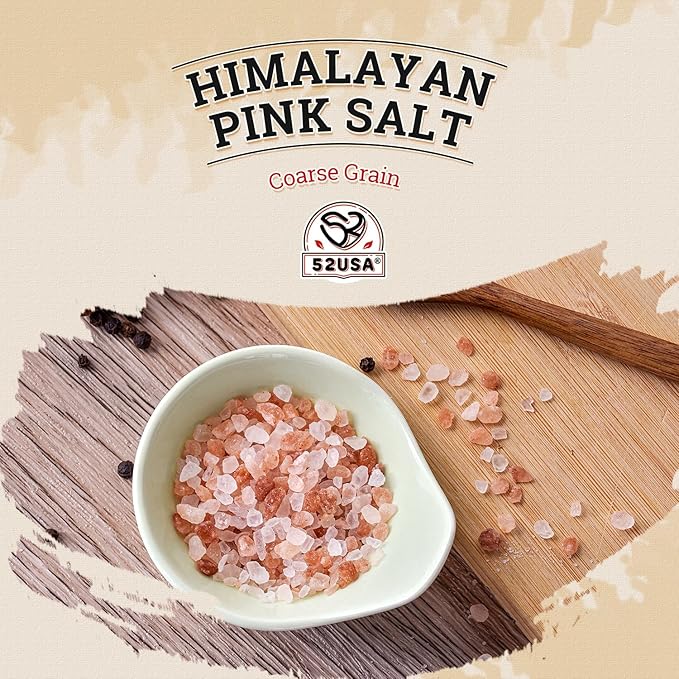 52USA Himalayan Pink Salt Coarse, Pink Salt Coarse for Grinder, 80oz (5 Pound), 100% Real, Pure, Unrefined Himalayan Pink Salt, 80+ Minerals and Electrolytes, Pink Himalayan Sea Salt