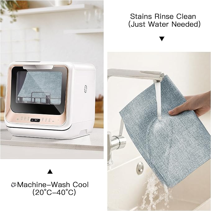 DOLOPL Placemats Set of 4, Reversible Wipeable & Heat Resistant Place Mats, Modern Faux Leather Table Mats for Kitchen, Neutral Waterproof Tablemats for Dining Table Decor, Wedding, Party(Dusty Blue)